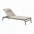 Lettino prendisole da esterno 200 x 70 x 80 cm in tessuto beige con struttura in metallo reclinabile