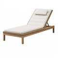 Lettino prendisole 200 x 65 cm in legno e intreccio sintetico beige regolabile da esterno