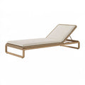 Lettino prendisole 200 x 70 cm in fibra sintetica beige con schienale regolabile