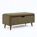 Panca contenitore 120 x 45 x 50 cm in tessuto verde oliva con cassetto stile moderno