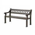 Panchina da giardino 122 x 61 x 86 cm in metallo marrone scuro con braccioli stile classico