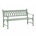 Panchina da giardino 150 cm in metallo verde salvia - seduta a 3 posti stile classico