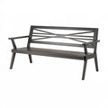 Panchina da giardino 122 x 61 x 88 cm in metallo grigio scuro con schienale incrociato
