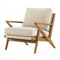 Poltrona 76 x 82 x 82 cm in legno e tessuto beige stile moderno per soggiorno