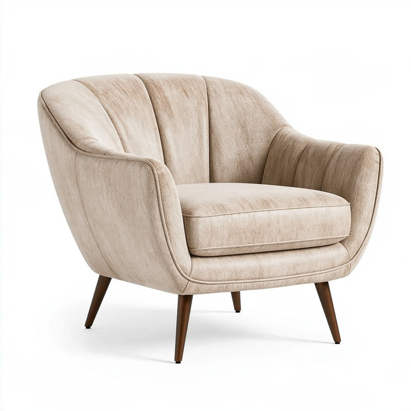 Poltrona 85 x 78 x 83 cm in tessuto beige - stile moderno per soggiorno