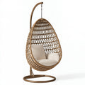 Poltrona sospesa 105 x 105 x 195 cm in rattan marrone con supporto in metallo
